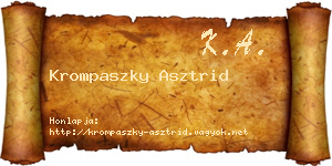 Krompaszky Asztrid névjegykártya